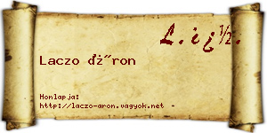 Laczo Áron névjegykártya